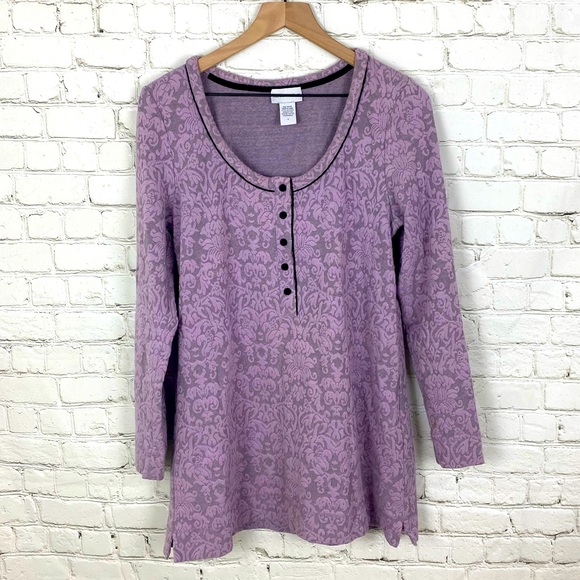 Soft Surroundings Tops - Soft Surroundings Lavender Brocade Tunic